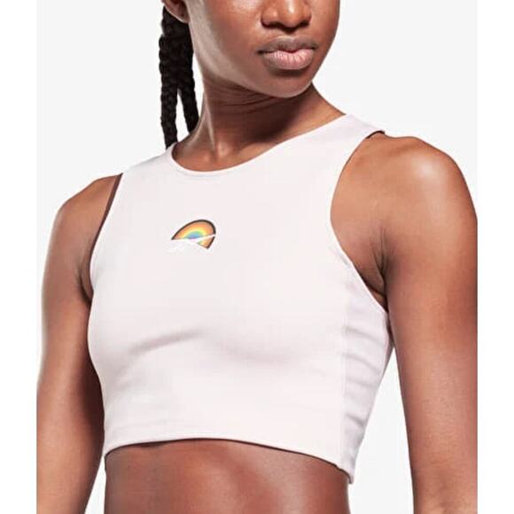 Top Reebok TS Pride Crop Active Workout Tank NWT Size S - Picture 2 of 9